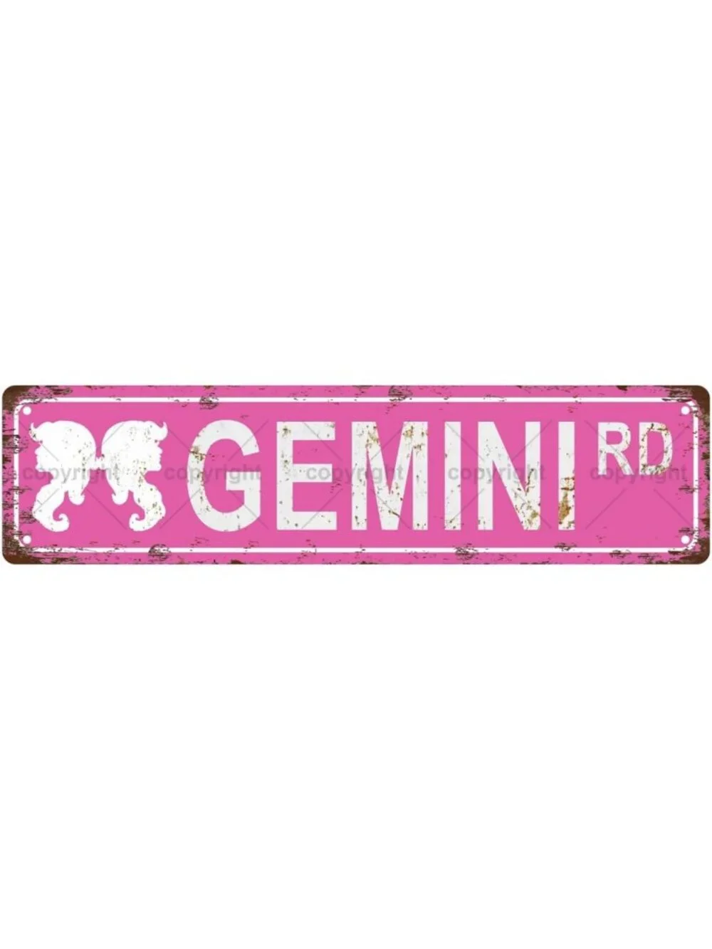 Gemini Zodiac Vintage Metal Sign - Unique Wall Decor for Home, Bar, Cafe